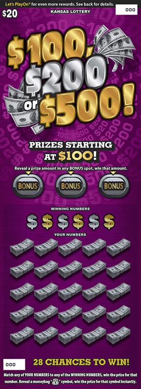 $100, $200 OR $500! Ticket Art