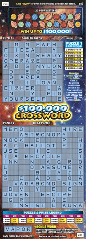 $100,000 CROSSWORD Ticket Art
