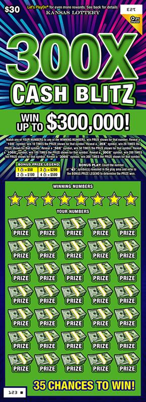 300X CASH BLITZ Ticket Art