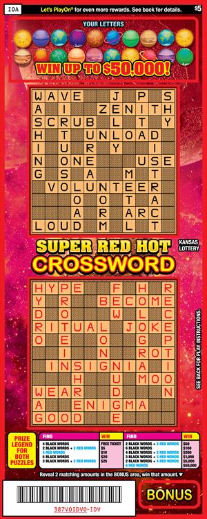 SUPER RED HOT CROSSWORD Ticket Art