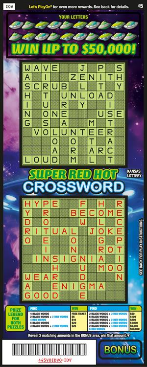 SUPER RED HOT CROSSWORD Ticket Art