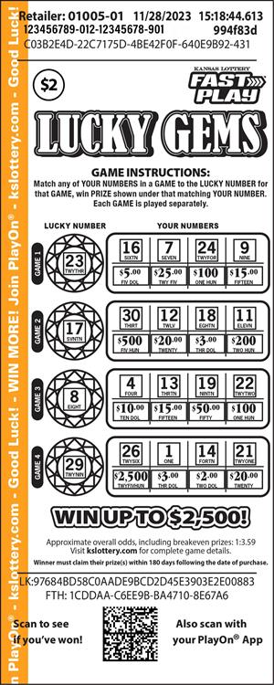 LUCKY GEMS Ticket Art