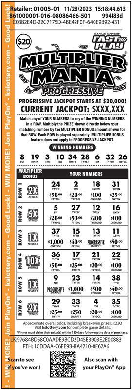 MULTIPLIER MANIA PROGRESSIVE Ticket Art