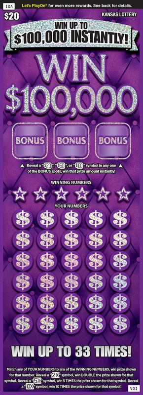 WIN $100,000 Ticket Art